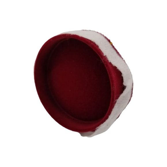 Brown Hair Burgundy Doll Trinket Box Miniature Christmas Porcelain Seasonal - Picture 7 of 7